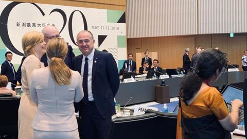 Didier Guillaume lors du G20 agriculture au Japon. © Twitter D. Guillaume